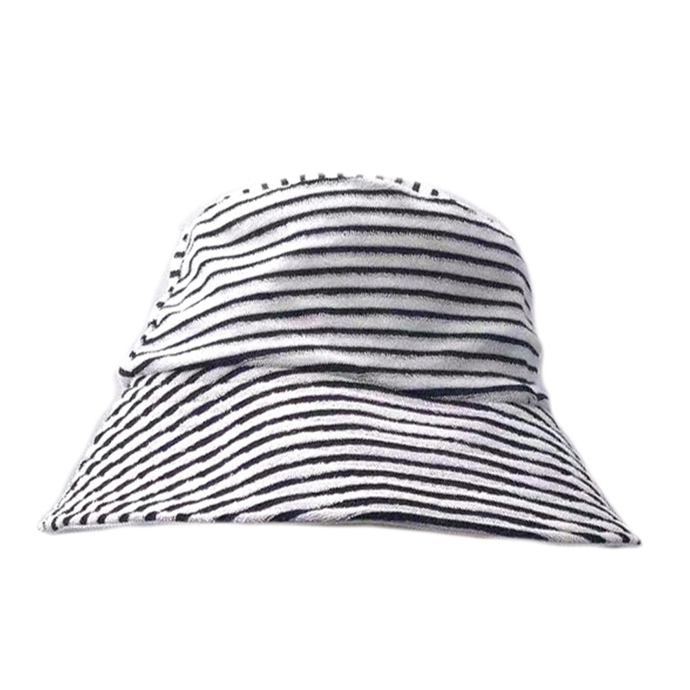 Striped Terrycloth Bucket Hat - One Size Fits Most - 100% Polyester view 2