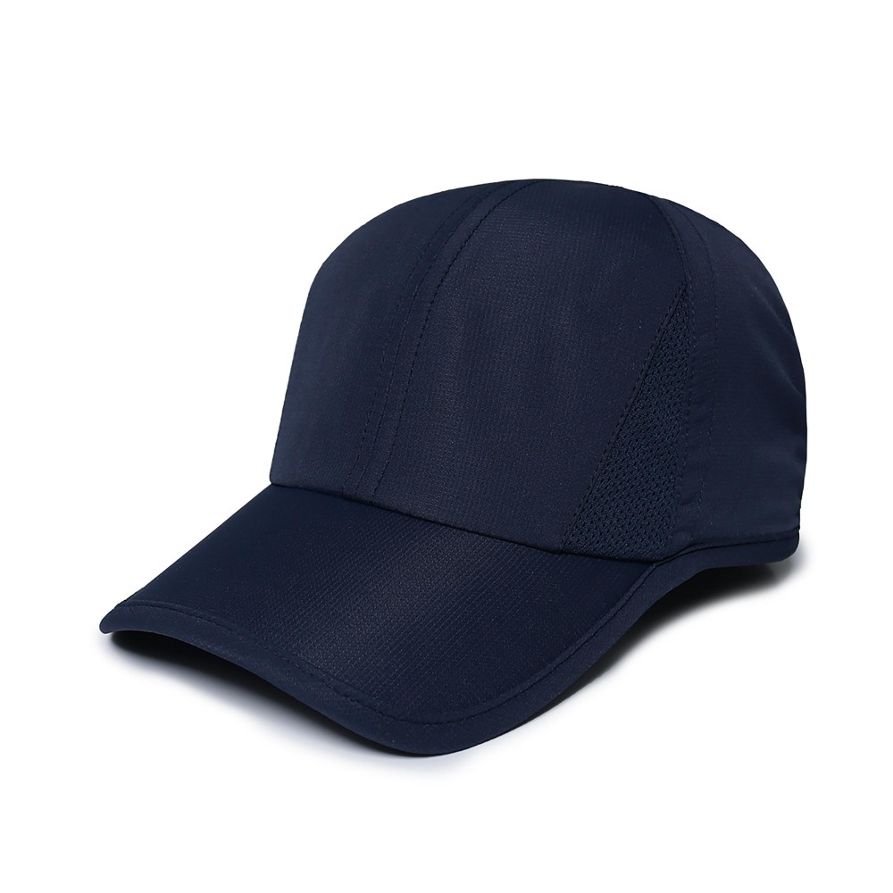 Dry-Wicking Solid Colored Ponyflo® Athletic Cap - Breathable Perforated Panels - Tangle Free Velcro Adjustment - One Size Fits Most - 100% Polyester view 2