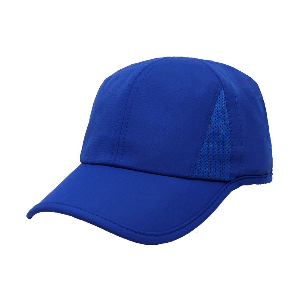 Dry-Wicking Solid Colored Ponyflo® Athletic Cap - Breathable Perforated Panels - Tangle Free Velcro Adjustment - One Size Fits Most - 100% Polyester view 2