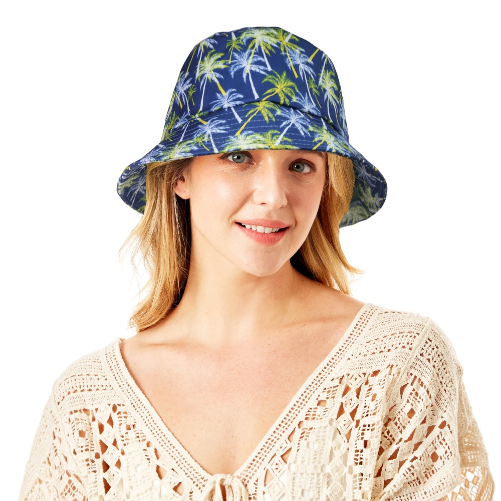 Palm Tree Bucket Hat - One Size Fits Most - 100 % Polyester - Brim Approximately 2.25" Length view 2