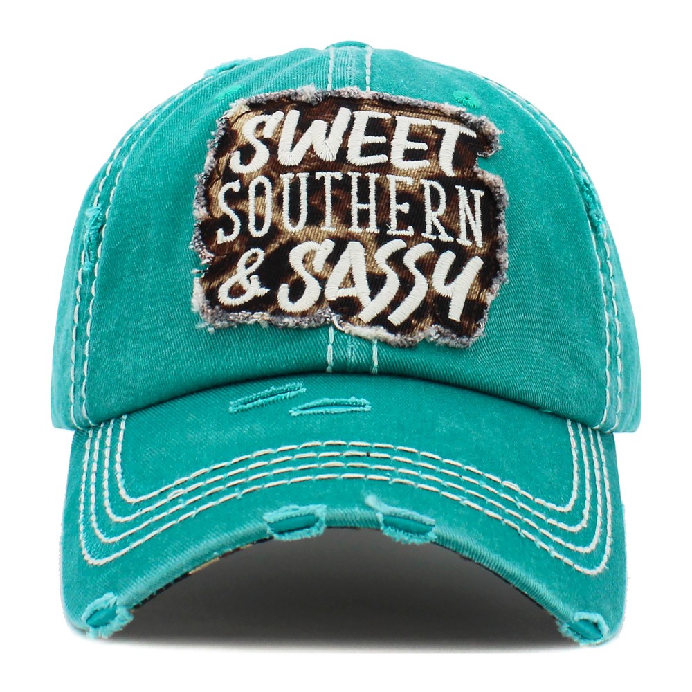 " Sweet Southern & Sassy" Animal Printed Patch With Animal Print Under Brim - One Size Fits Most - Adjustable - 100% Cotton view 2