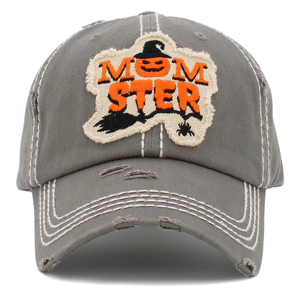 Vintage Distressed Momster Patch Baseball Cap. - One size fits most - Adjustable Velcro Closure - 100% Cotton view 2