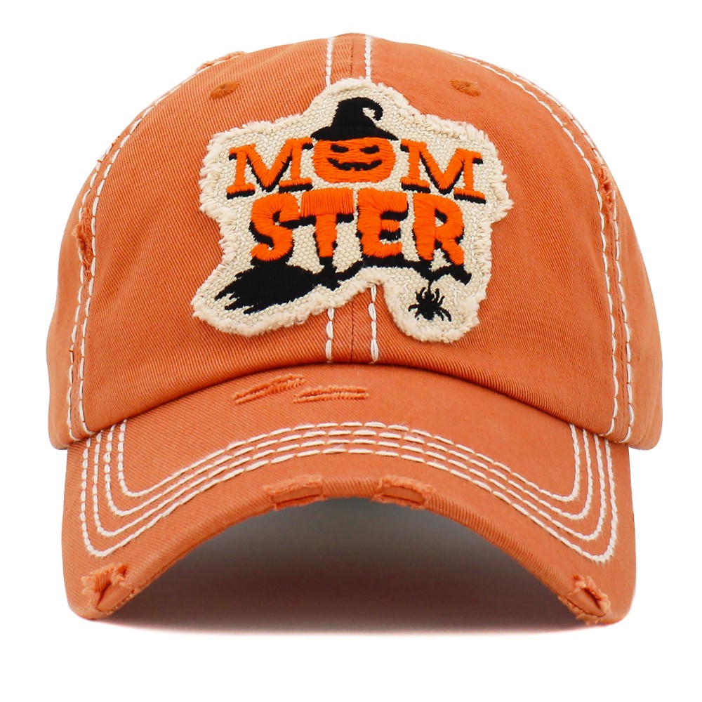Vintage Distressed Momster Patch Baseball Cap. - One size fits most - Adjustable Velcro Closure - 100% Cotton view 2