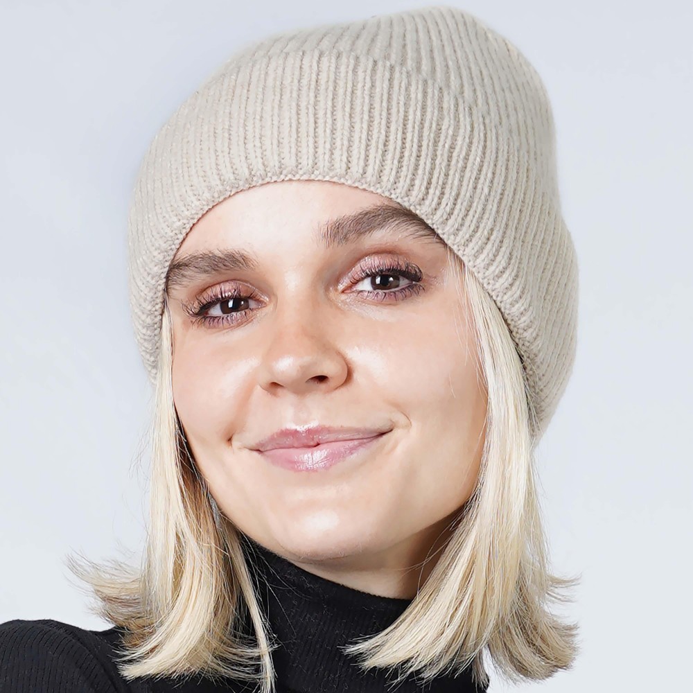 Ribbed Cuff Beanie - One Size Fits Most - 100% Acrylic view 2