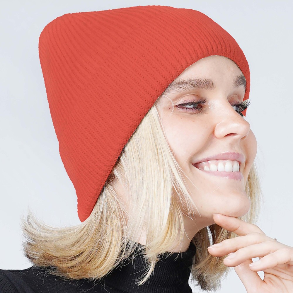 Ribbed Cuff Beanie - One Size Fits Most - 100% Acrylic view 2