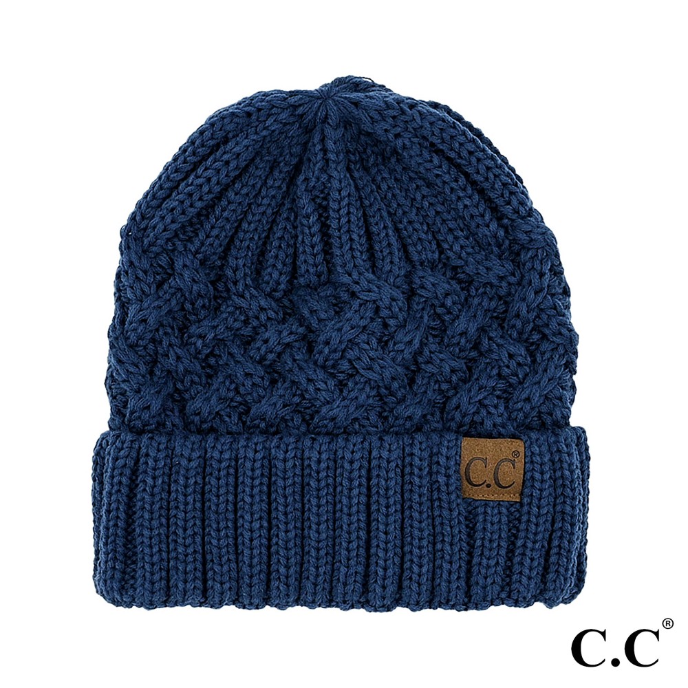 C.C YJ-1003 Lattice Pattern Beanie Hat - One Size Fits Most - 100% Acrylic view 2