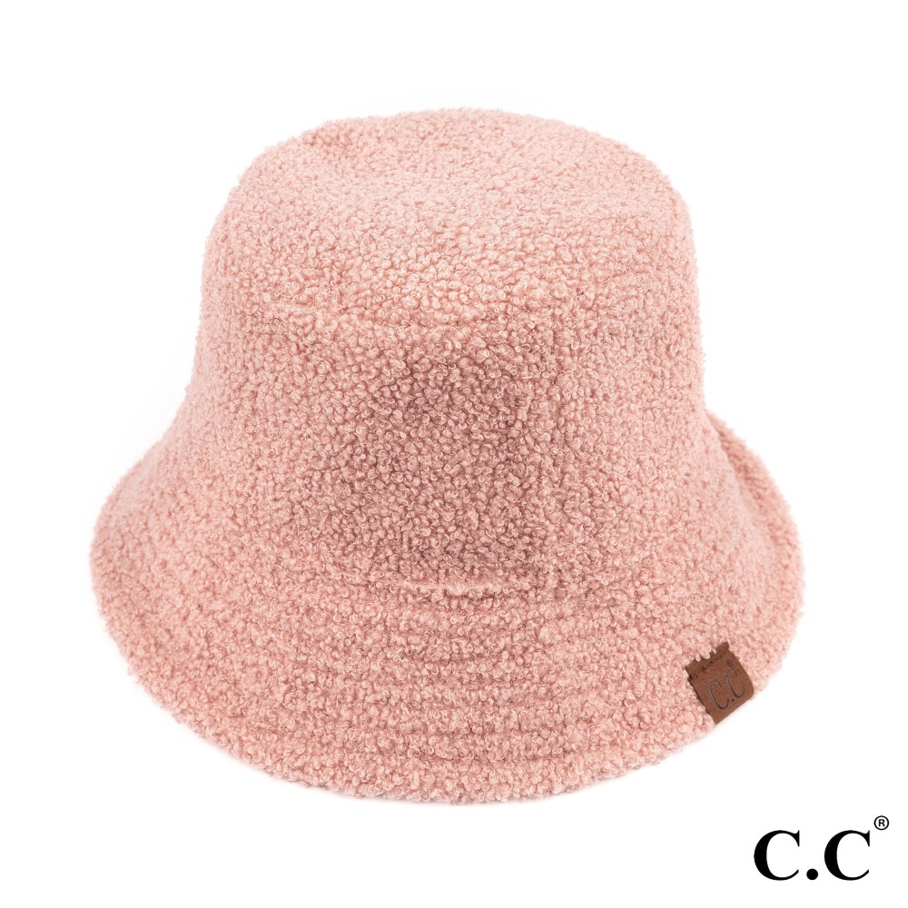 C.C BK-3830 Soft Faux Leather Bucket Hat With Shearling Trims - One Size Fits Most - Reversible - 50% PU / 50% Polyester view 2