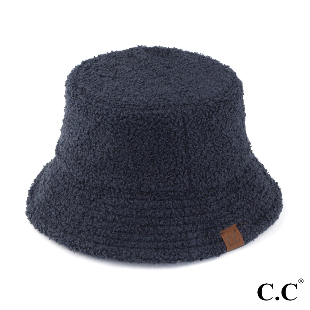 C.C BK-3830 Soft Faux Leather Bucket Hat With Shearling Trims - One Size Fits Most - Reversible - 50% PU / 50% Polyester view 2