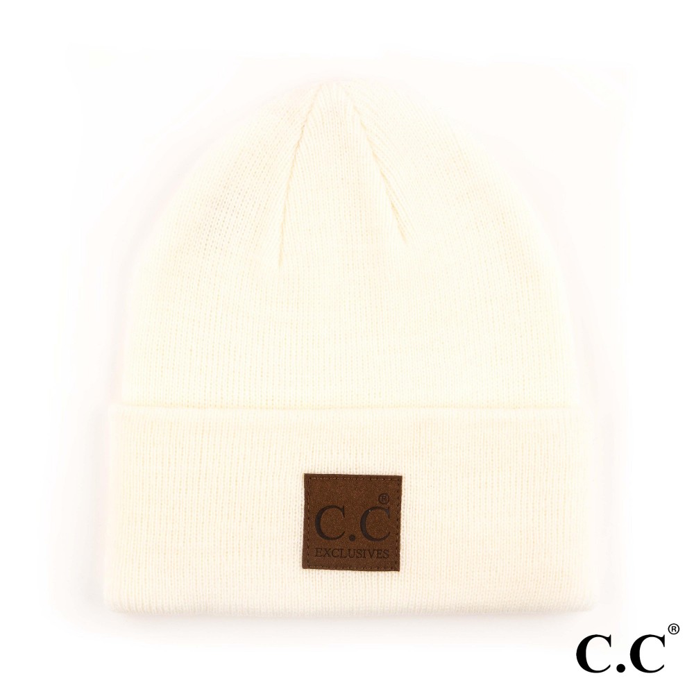 C.C HTM-1 Classic Beanie With Big Brown C.C Logo - One Size Fits Most - 100% Acrylic view 2