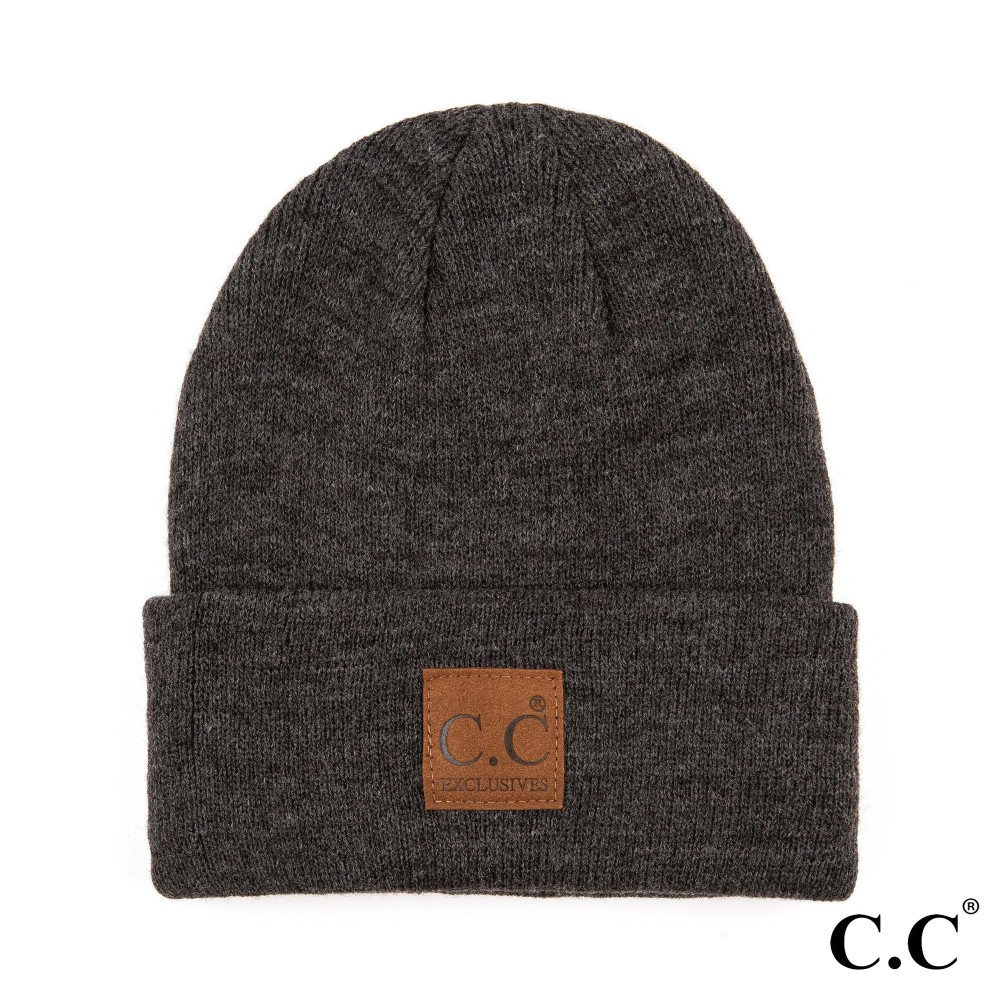 C.C HTM-1 Classic Beanie With Big Brown C.C Logo - One Size Fits Most - 100% Acrylic view 2