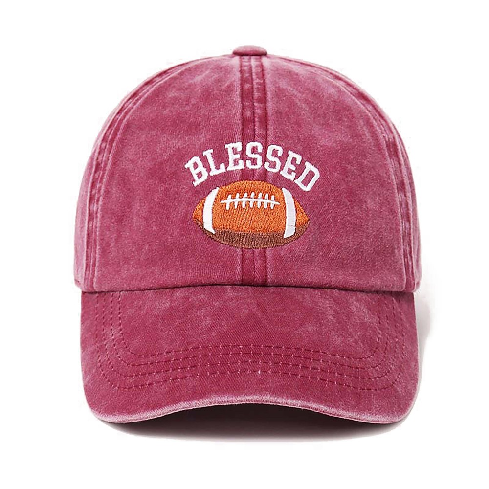 Blessed Football Baseball Cap - One Size Fits Most - Buckle Adjustable - 100% Cotton view 2