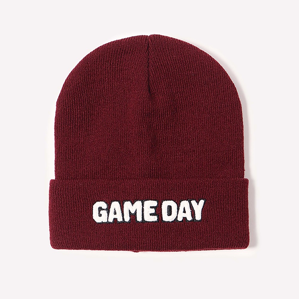 Game Day Chenille Patch Knit Beanie - One Size Fits Most - 100% Acrylic view 2