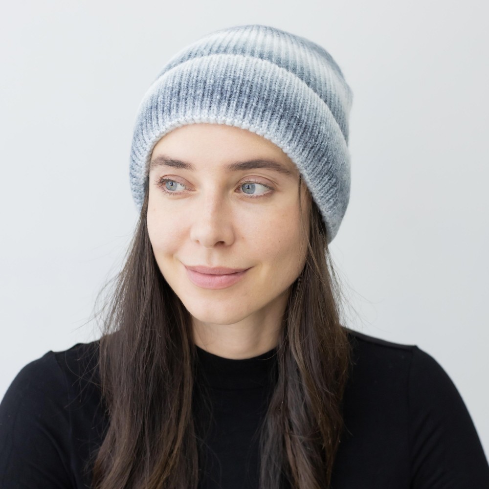 Ombre Fitted Knit Beanie - One Size - 100% Acrylic view 2