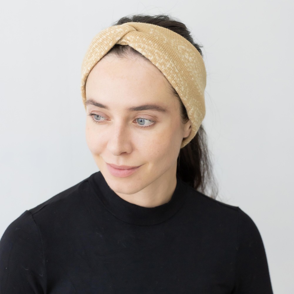 Knit Pasiley Criss-Cross Headwrap. - One Size Fits Most - 100% Polyester view 4
