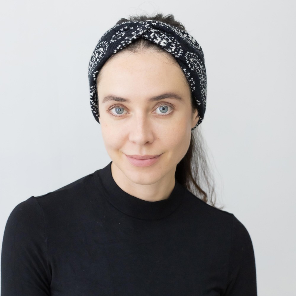 Knit Pasiley Criss-Cross Headwrap. - One Size Fits Most - 100% Polyester view 4