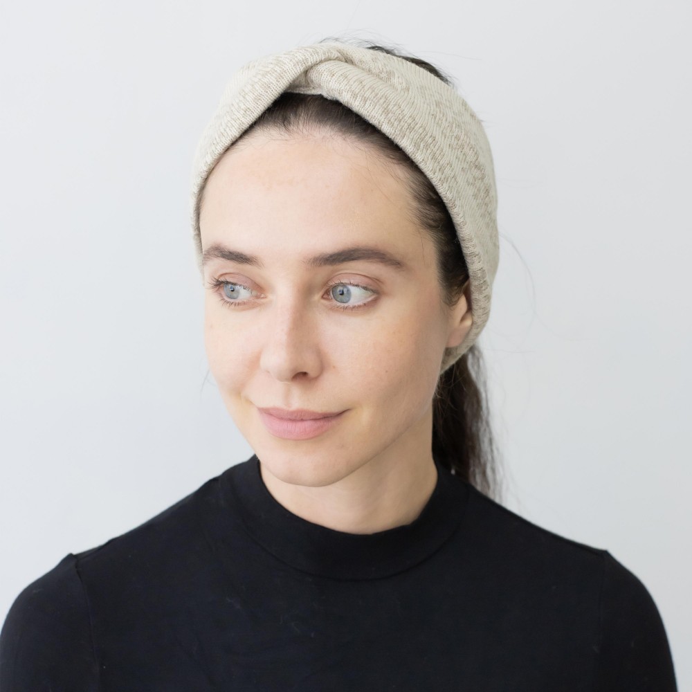 Knit Pasiley Criss-Cross Headwrap. - One Size Fits Most - 100% Polyester view 2