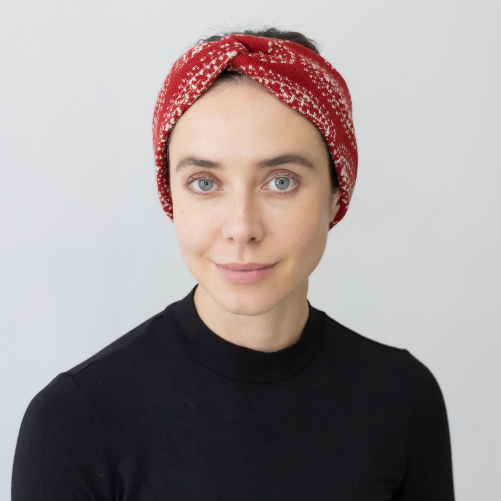 Knit Pasiley Criss-Cross Headwrap. - One Size Fits Most - 100% Polyester view 4