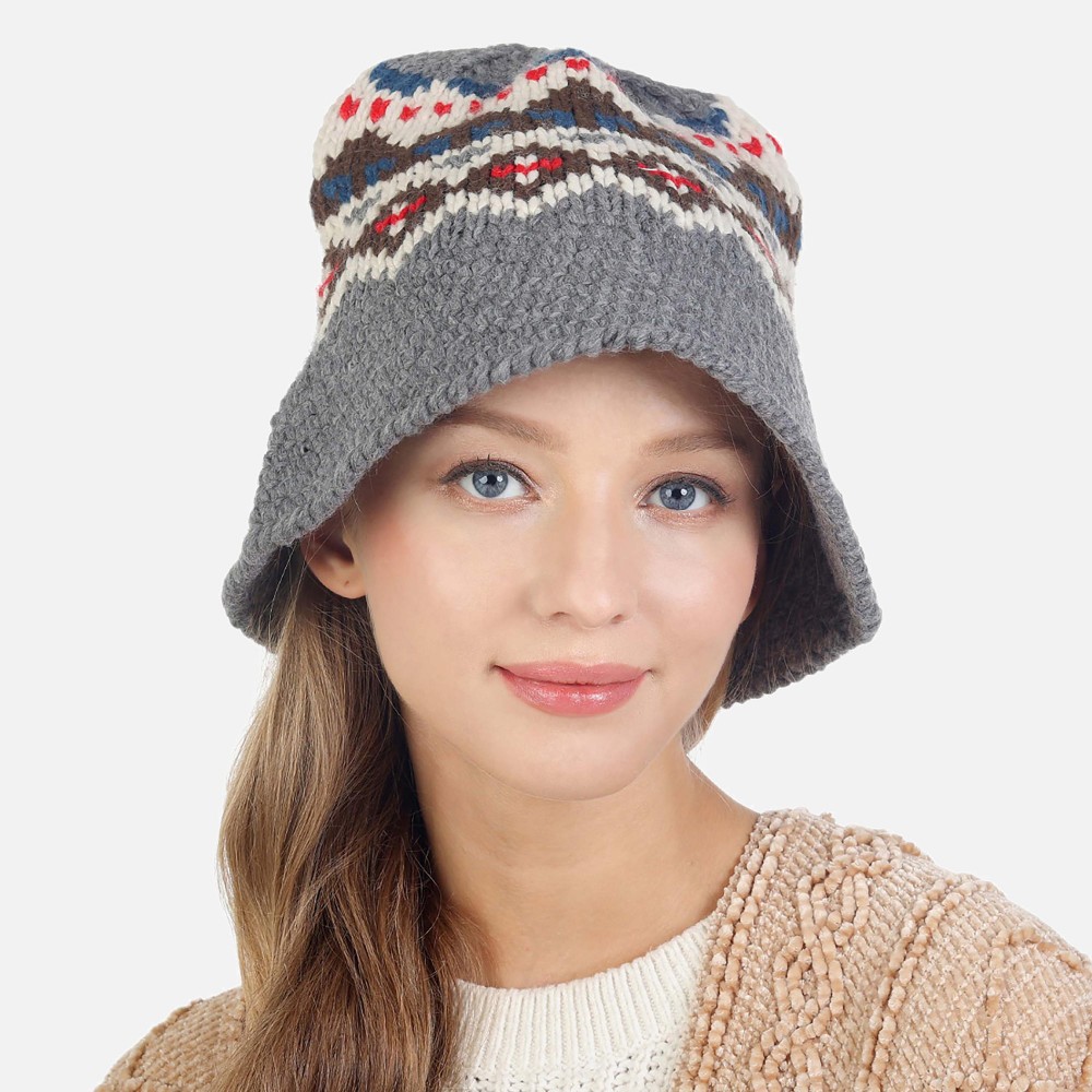 Knitted Bucket Hat. - One Size Fits Most - 100% Acrylic view 2