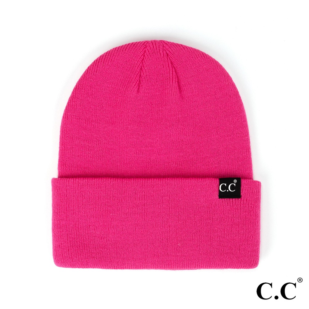 C.C HTM-15 Unisex Solid Cuff Beanie Hat - One Size Fits Most - 100% Acrylic view 2