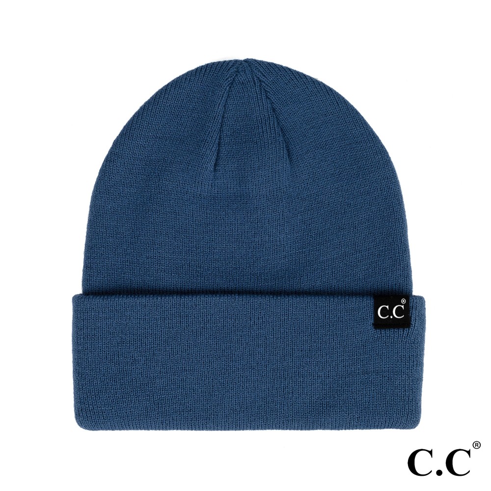 C.C HTM-15 Unisex Solid Cuff Beanie Hat - One Size Fits Most - 100% Acrylic view 2