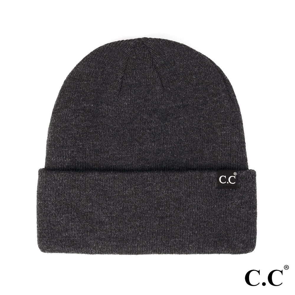 C.C HTM-15 Unisex Solid Cuff Beanie Hat - One Size Fits Most - 100% Acrylic view 2