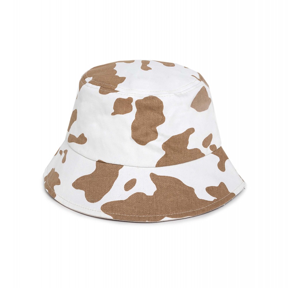 Cow Print Bucket Hat - One Size Fits Most - 100% Cotton view 2