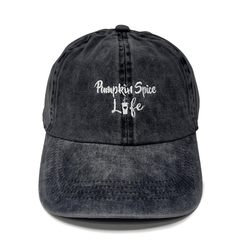 Pumpkin Spice Life Embroidered Baseball Cap - One Size Fits Most - Buckle Adjustable - 100% Cotton view 2