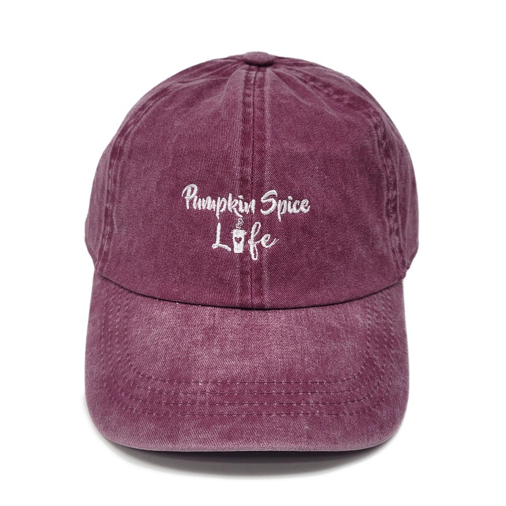 Pumpkin Spice Life Embroidered Baseball Cap - One Size Fits Most - Buckle Adjustable - 100% Cotton view 2