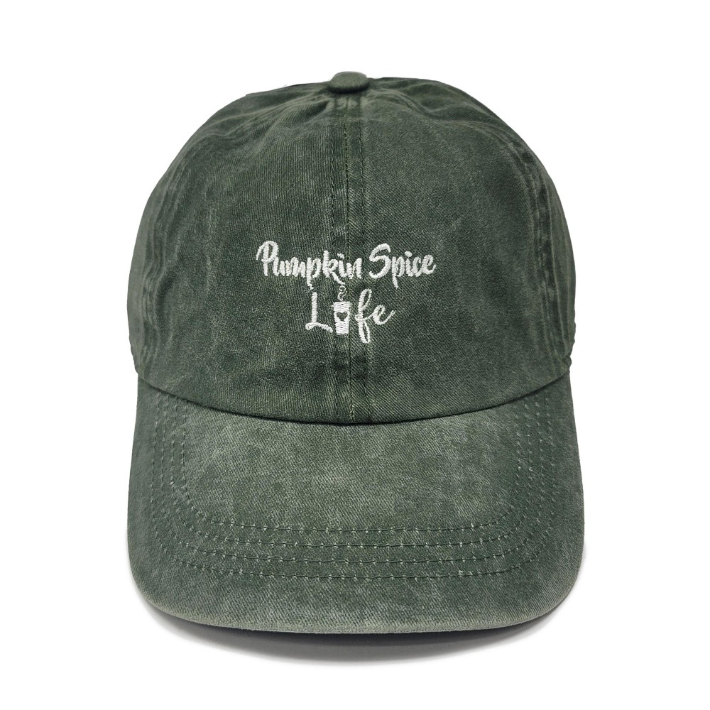 Pumpkin Spice Life Embroidered Baseball Cap - One Size Fits Most - Buckle Adjustable - 100% Cotton view 2