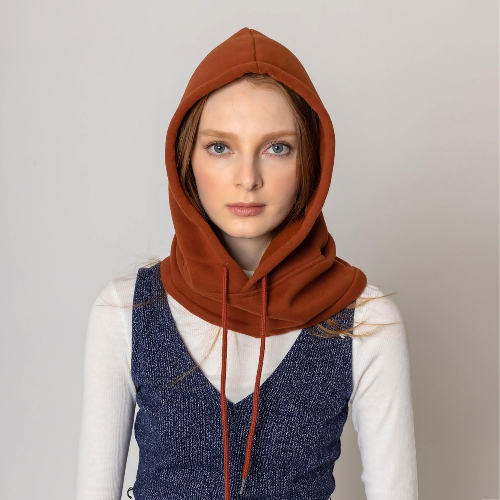 Fleece Scarf Hood With Drawstring - One Size - 100% Polyester view 2