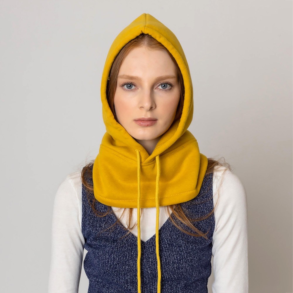 Fleece Scarf Hood With Drawstring - One Size - 100% Polyester view 2