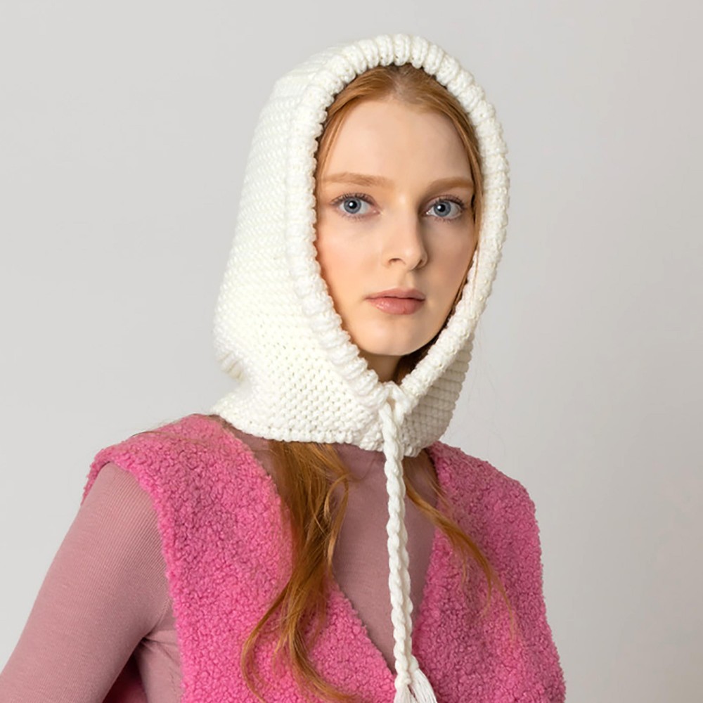 Do Everything In Love Knit Detachable Hood With Tassels - One Size Fits Most - 100% Acrylic view 4