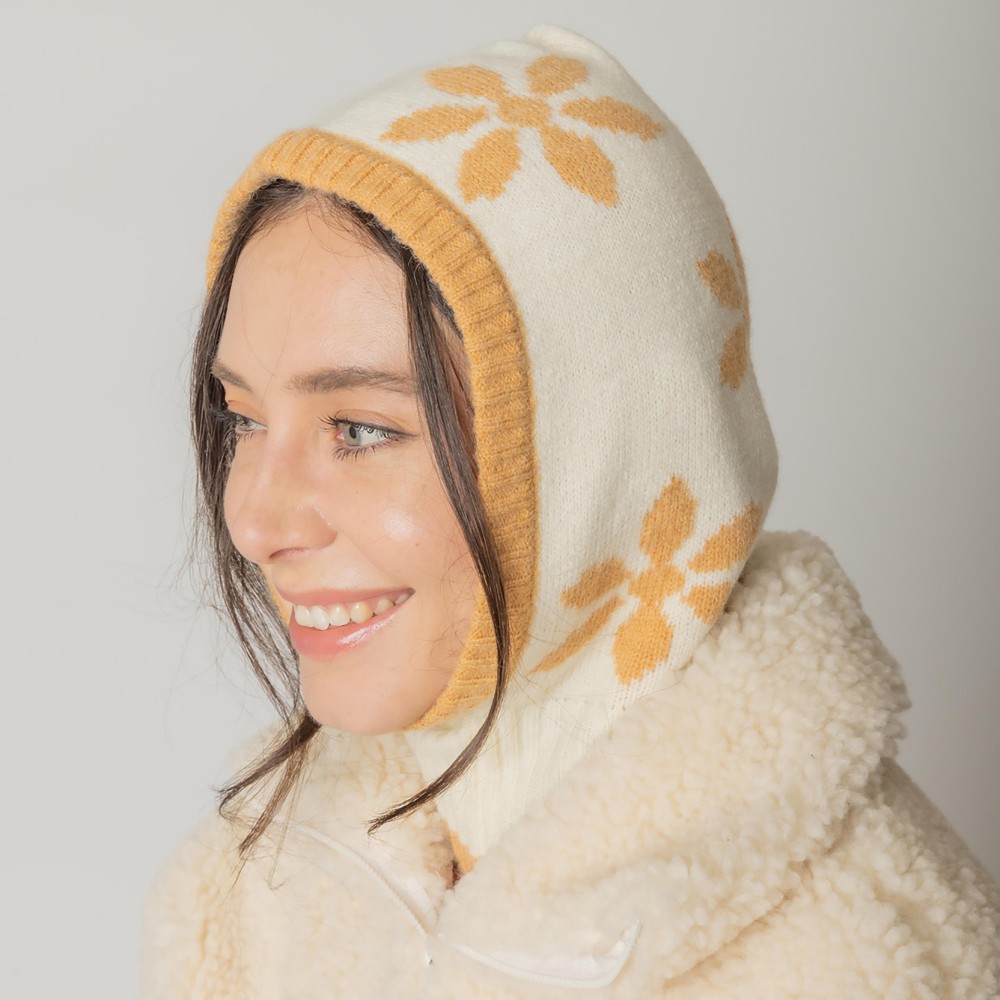 Do Everything In Love Flower Knit Hood - One Size Fits Most - 100% Acrylic view 4