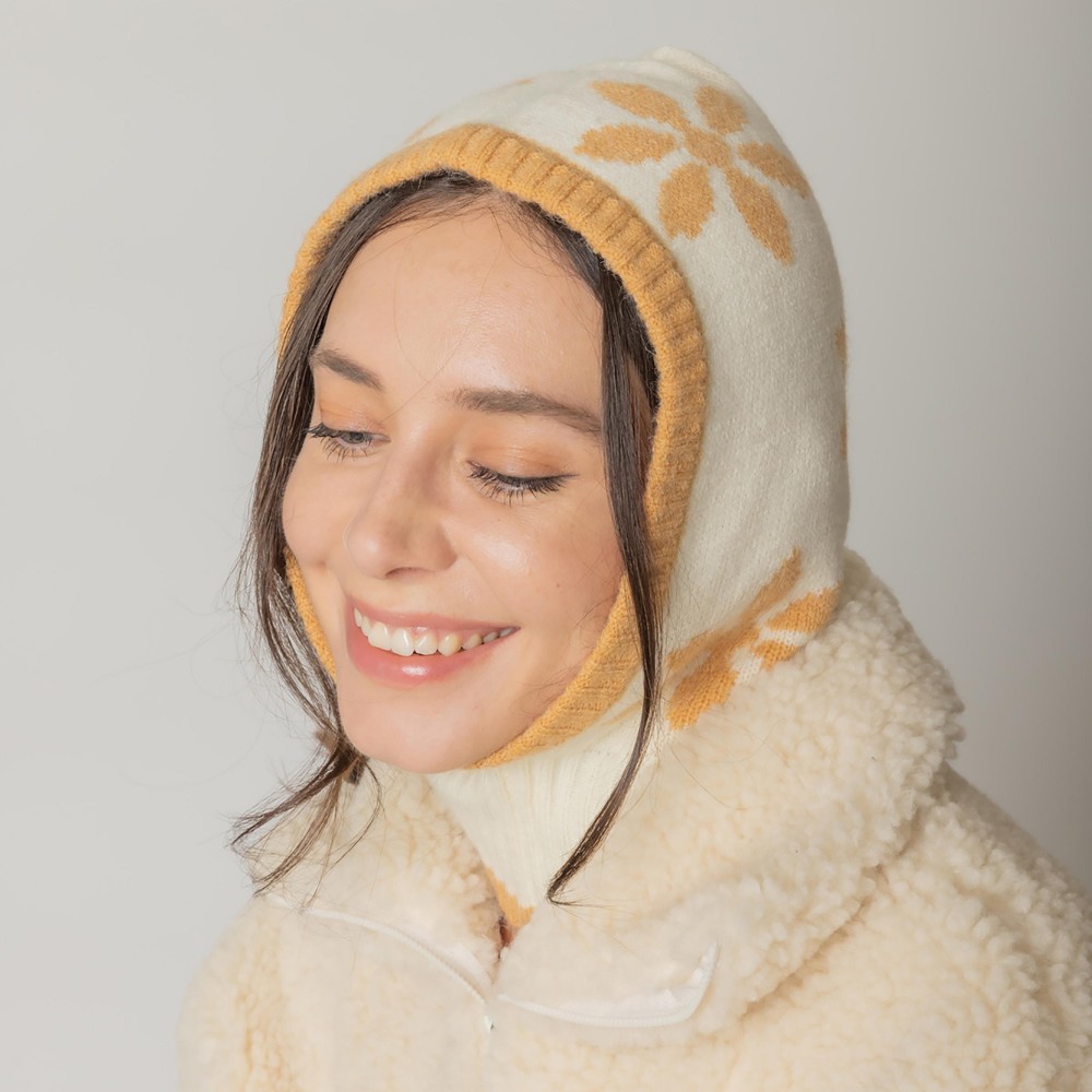 Do Everything In Love Flower Knit Hood - One Size Fits Most - 100% Acrylic view 6