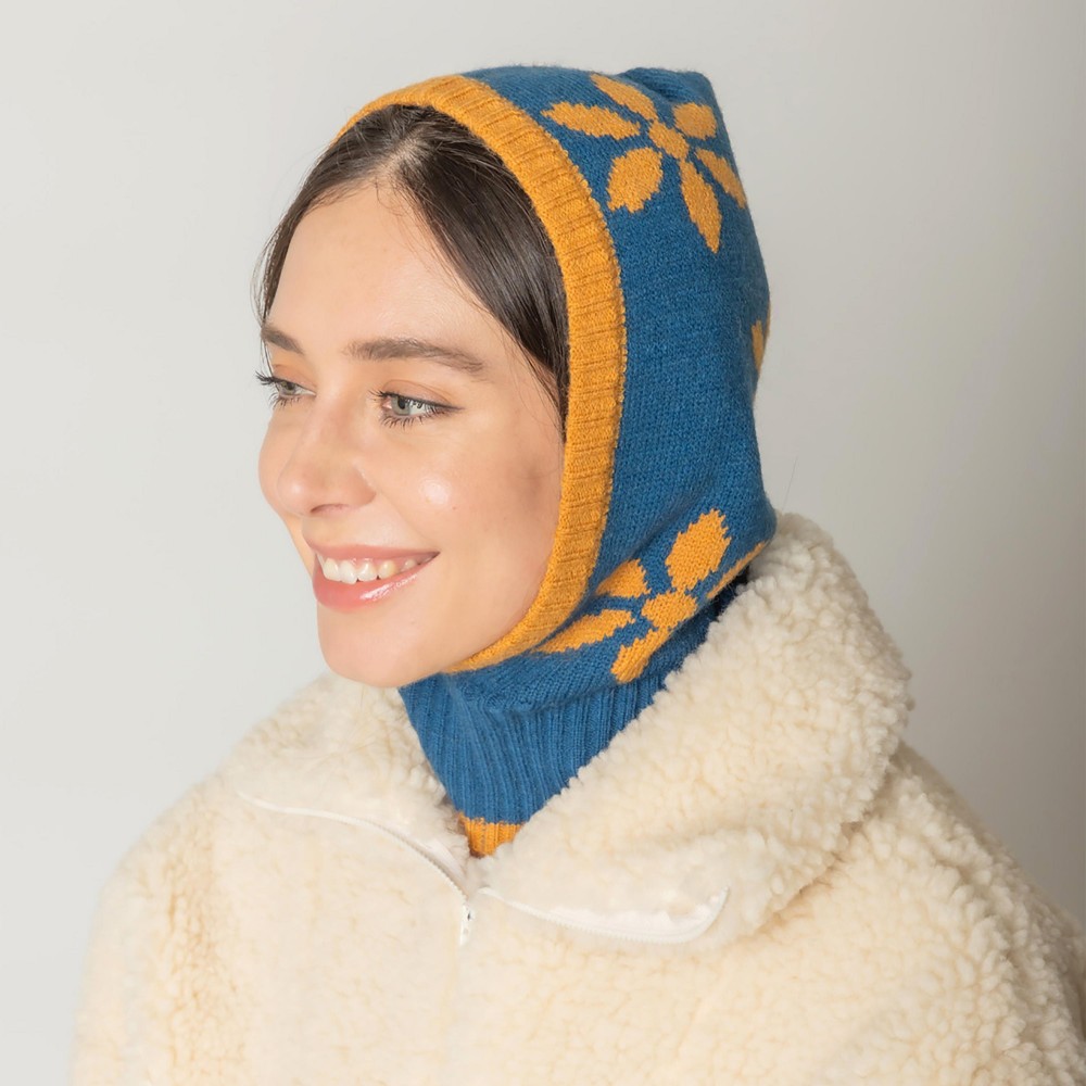 Do Everything In Love Flower Knit Hood - One Size Fits Most - 100% Acrylic view 2