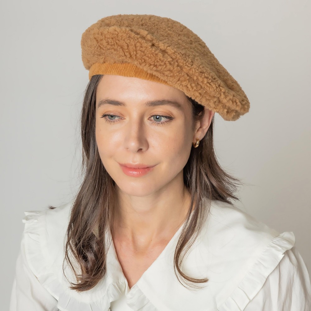 Do Everything In Love Sherpa Beret - One Size Fits Most - Lined Beret - 100% Polyester view 2