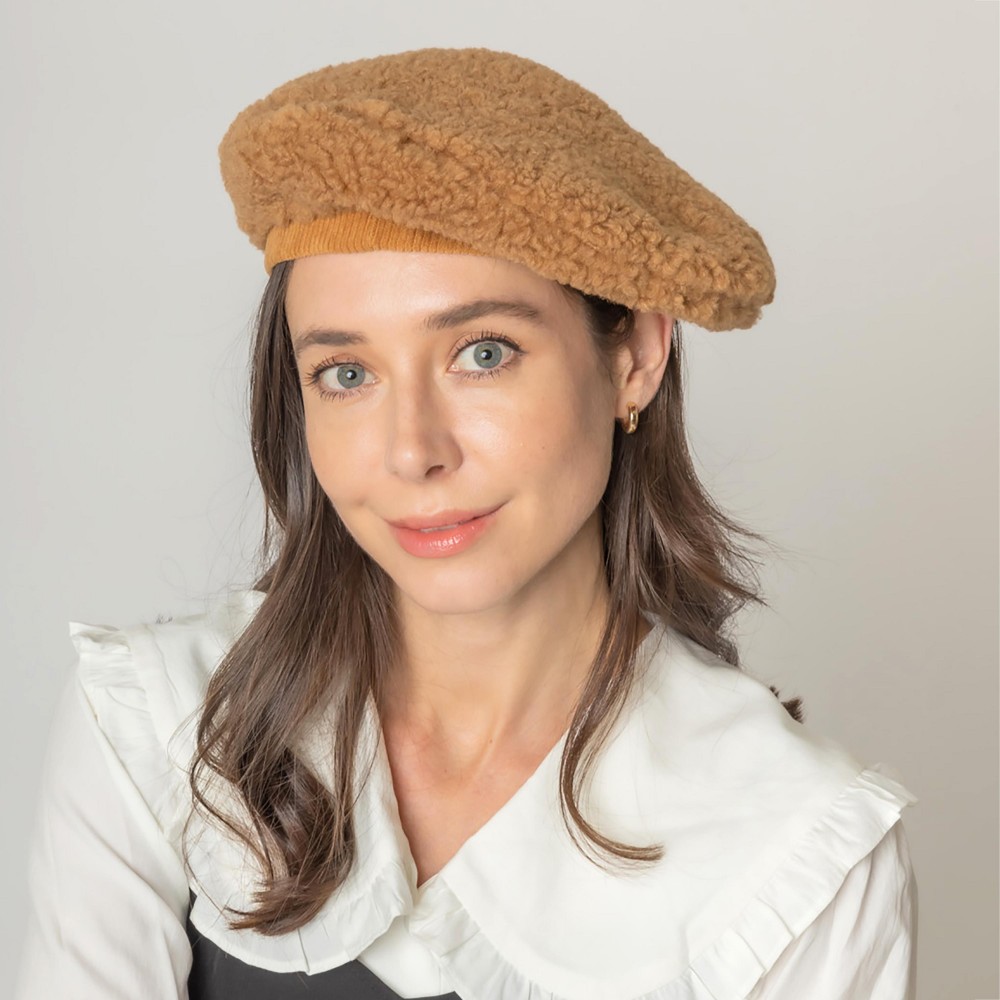 Do Everything In Love Sherpa Beret - One Size Fits Most - Lined Beret - 100% Polyester view 4