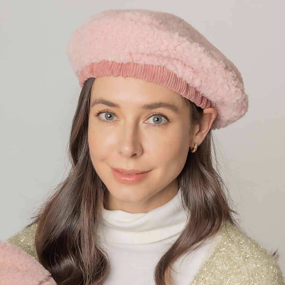 Do Everything In Love Sherpa Beret - One Size Fits Most - Lined Beret - 100% Polyester view 4