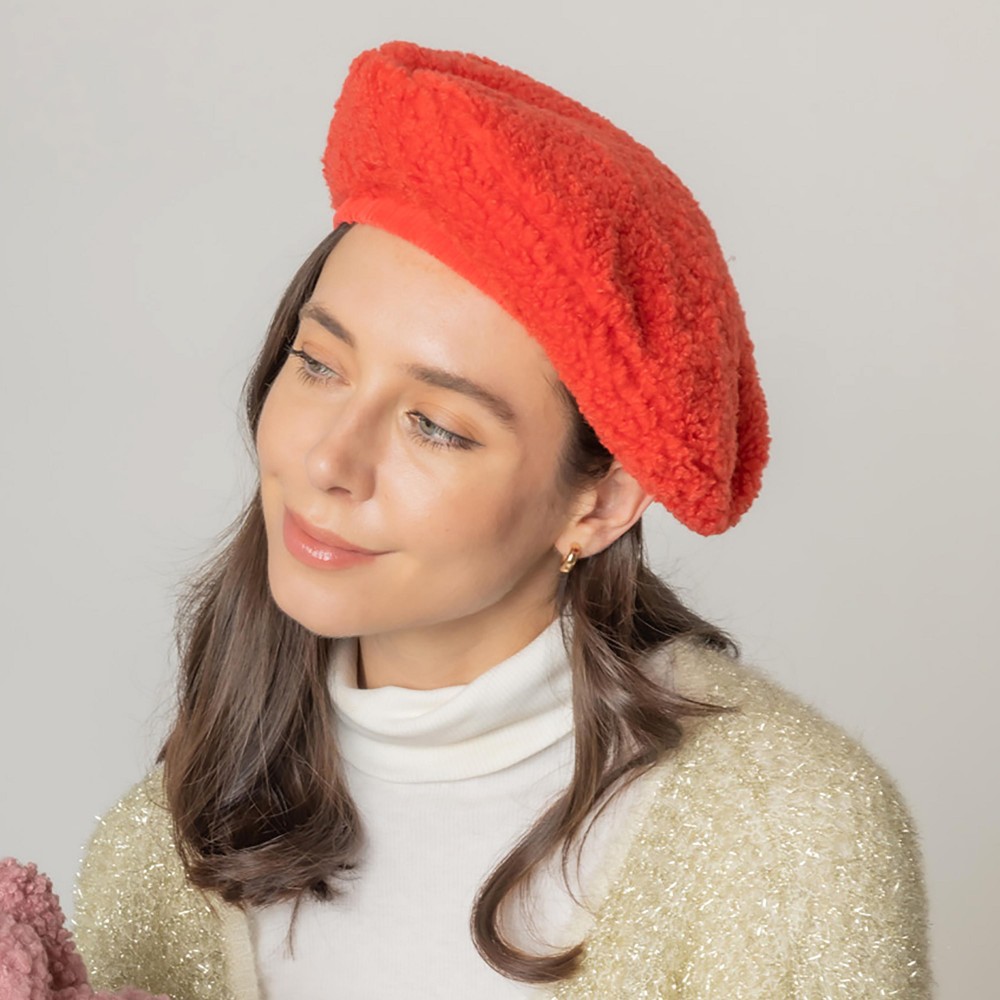 Do Everything In Love Sherpa Beret - One Size Fits Most - Lined Beret - 100% Polyester view 4