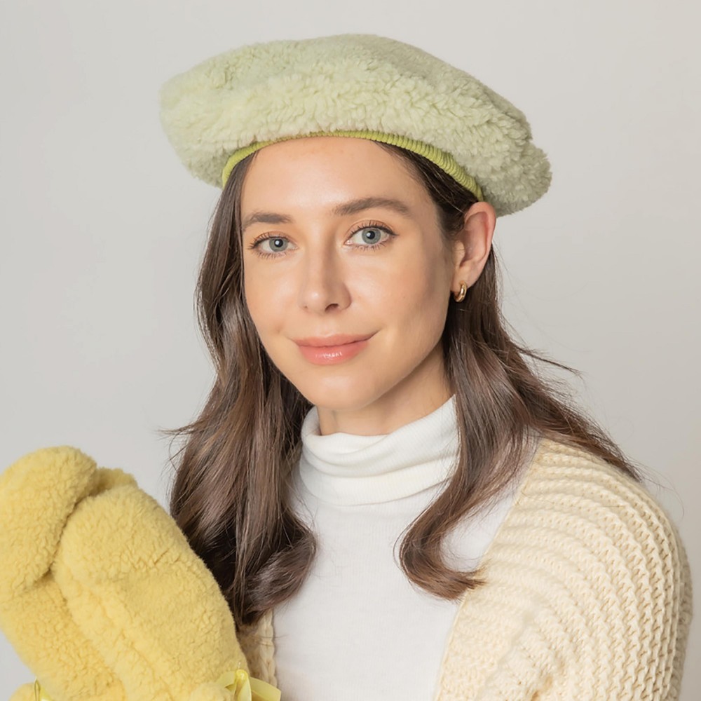Do Everything In Love Sherpa Beret - One Size Fits Most - Lined Beret - 100% Polyester view 2