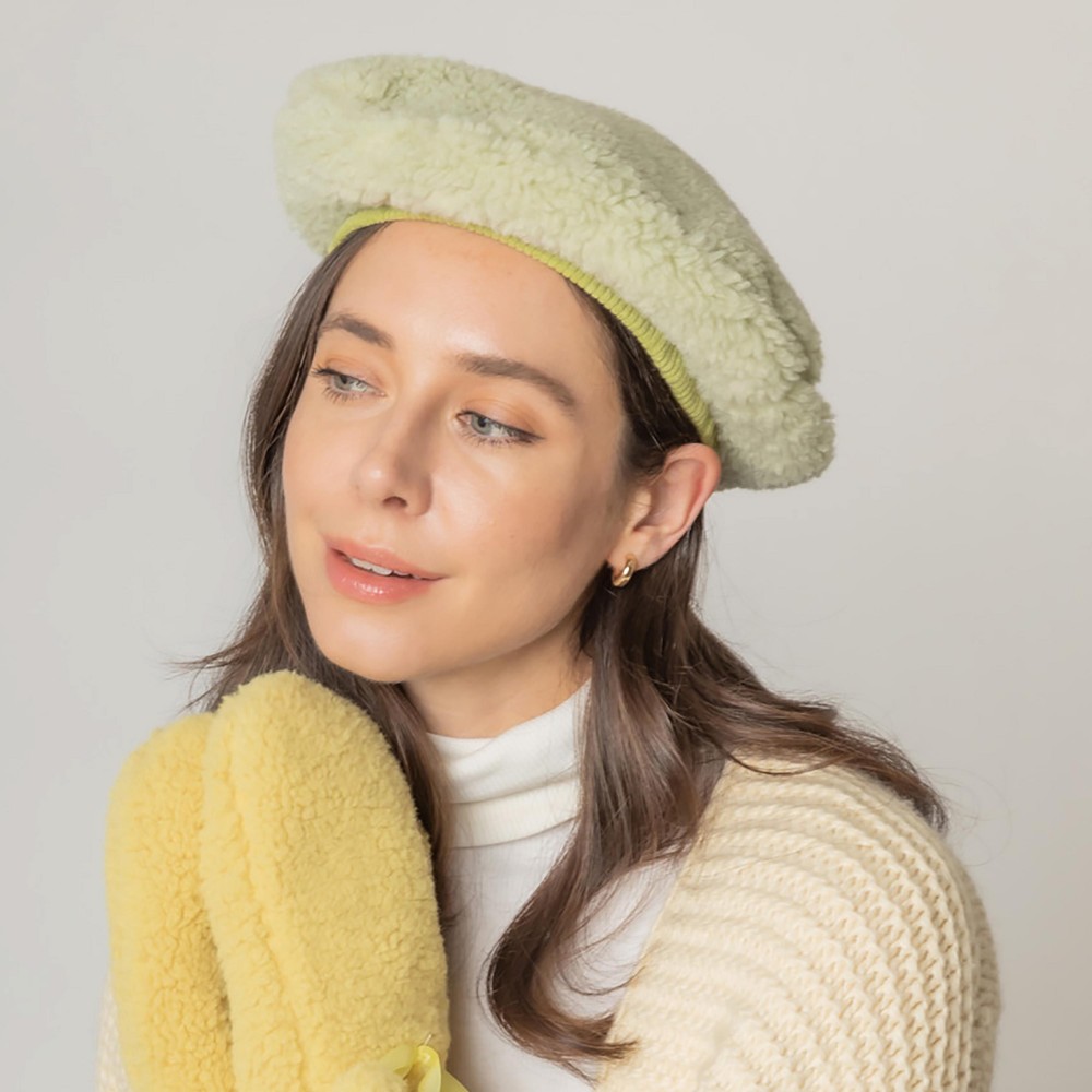 Do Everything In Love Sherpa Beret - One Size Fits Most - Lined Beret - 100% Polyester view 4