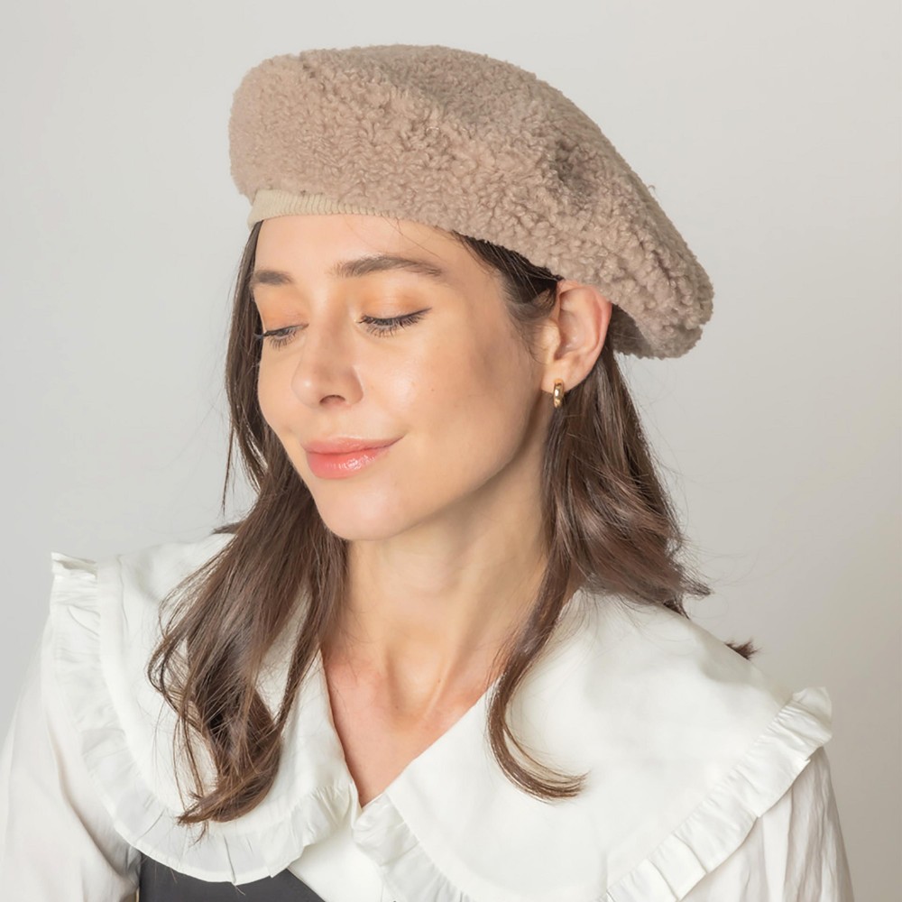 Do Everything In Love Sherpa Beret - One Size Fits Most - Lined Beret - 100% Polyester view 4
