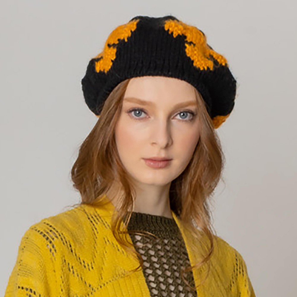 Do Everything In Love Snowflake Knit Beret - One Size Fits Most - 100% Polyester view 2