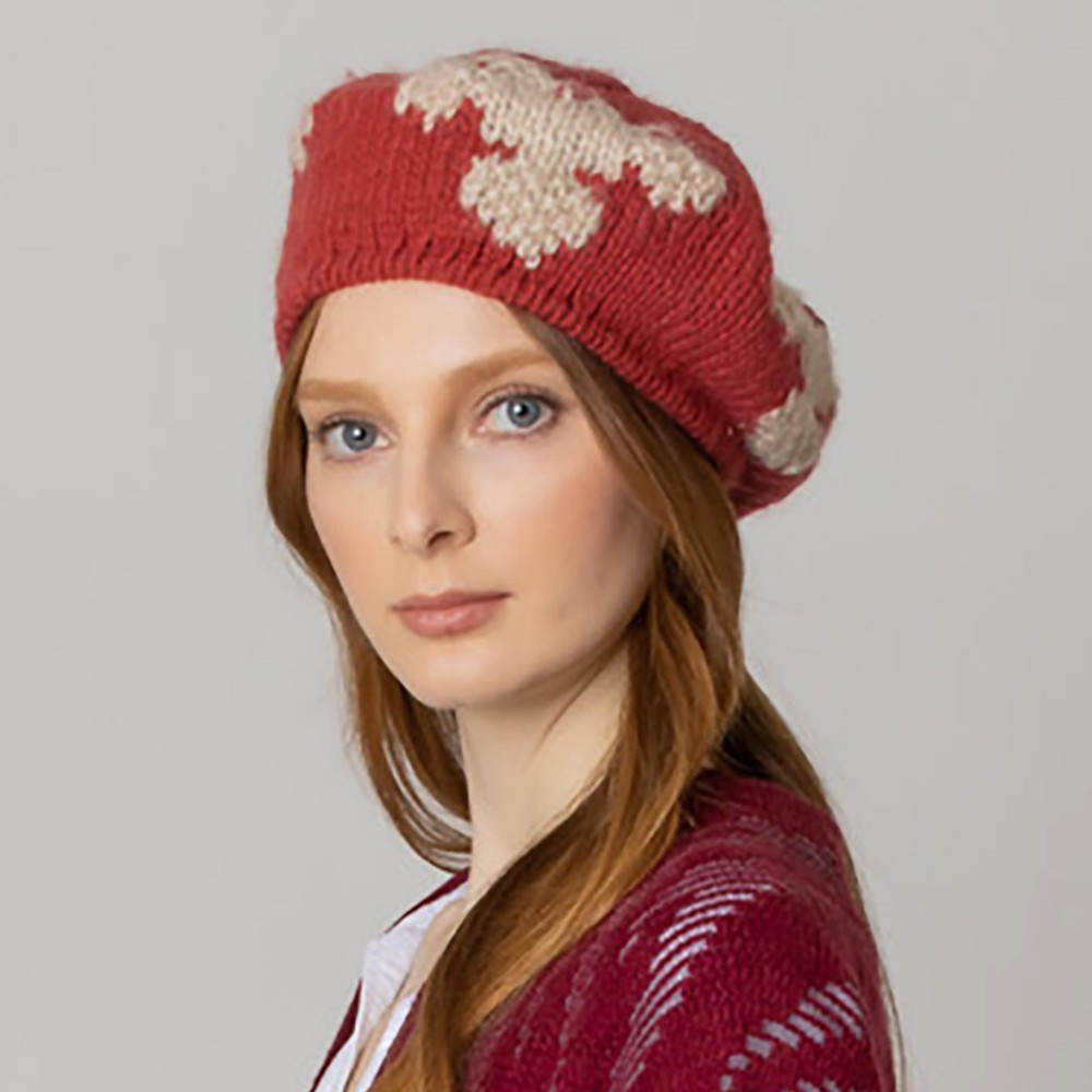 Do Everything In Love Snowflake Knit Beret - One Size Fits Most - 100% Polyester view 2