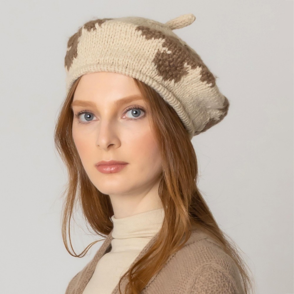 Do Everything In Love Snowflake Knit Beret - One Size Fits Most - 100% Polyester view 2