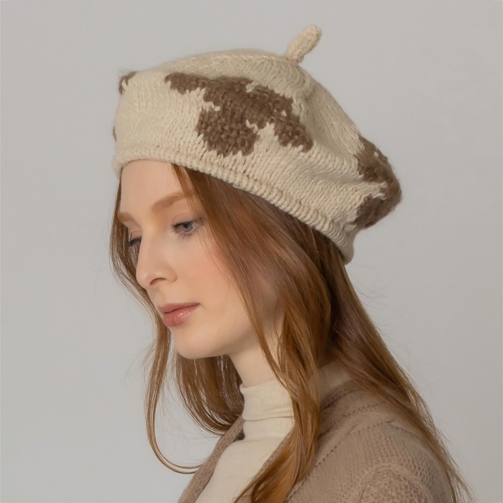 Do Everything In Love Snowflake Knit Beret - One Size Fits Most - 100% Polyester view 4
