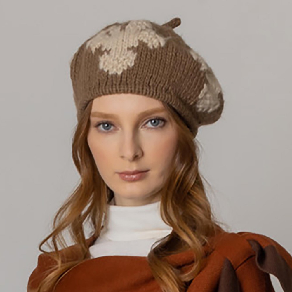 Do Everything In Love Snowflake Knit Beret - One Size Fits Most - 100% Polyester view 2