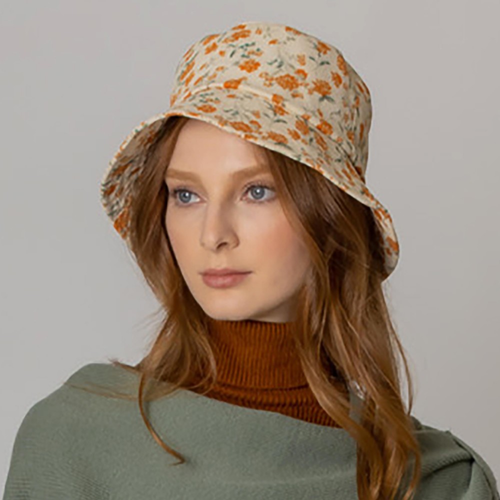Floral Do Everything In Love Bucket Hat - One Size Fits Most - 100% Polyester - Adjustable Drawstring Hat view 4