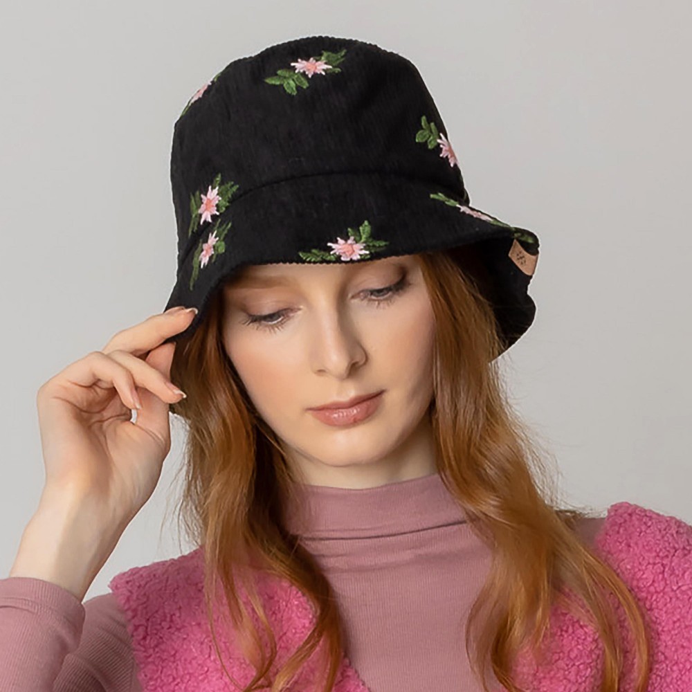 Do Everything In Love Bucket Hat With Embroidered Flower Detail - One Size Fits Most - Lined With Adjustable Drawstring - 100% Polyester view 4