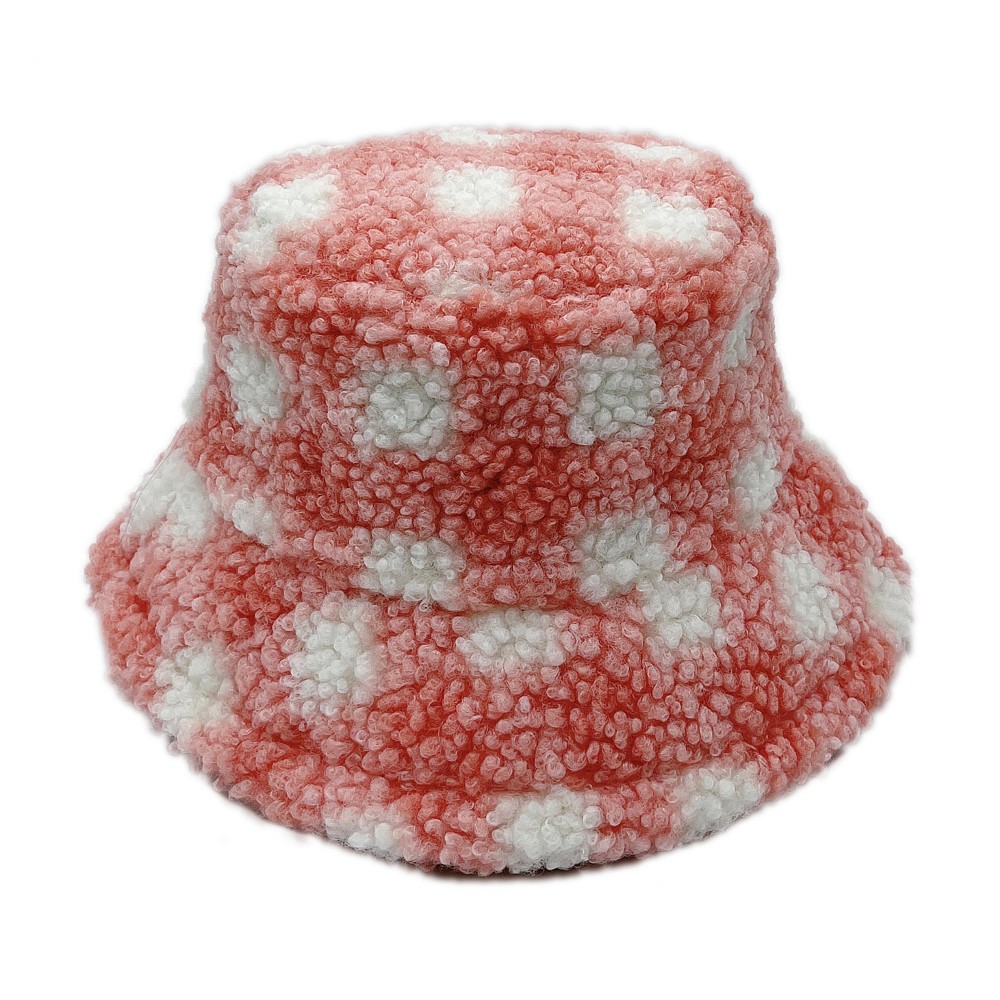 Do Everything In Love Fuzzy Plaid Bucket Hat - One Size Fits Most - Adjustable Drawstring / Lined Bucket Hat - 100% Polyester view 4